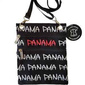 ROBIN RUTH Panama Black Canvas Travel Crossbody Messenger Bag Purse NWOT